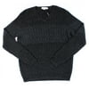 New 3050-2 Calvin Klein Mens CottonAcrylic ChunkyKnit Button Sweater, Black, S, $119