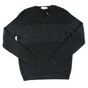 New 3050-2 Calvin Klein Mens CottonAcrylic ChunkyKnit Button Sweater, Black, S, $119
