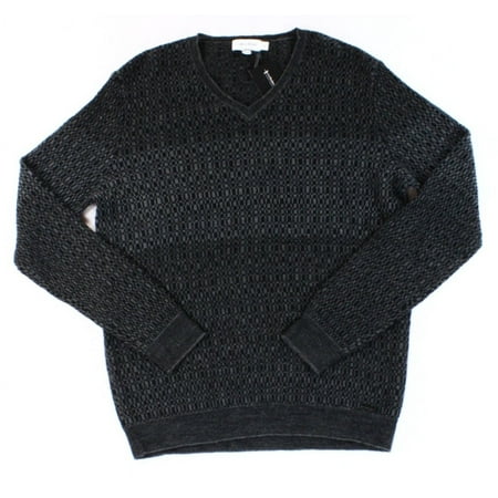 New 3050-2 Calvin Klein Mens CottonAcrylic ChunkyKnit Button Sweater, Black, S, $119