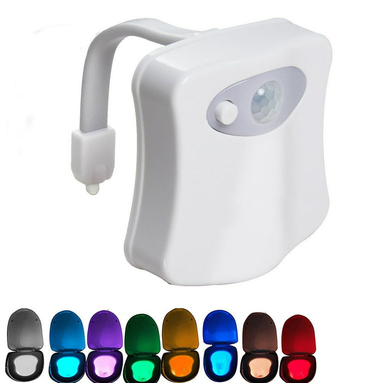 8-color Motion Sensor Led Toilet Bowl Light To Light Up Your Bathroom -  Batteries Not Included!
