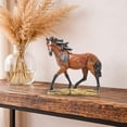 thumbnail image 4 of Painted Horse Figurine - Southwestern Brown Pony Sculpture & Western Shelf Decor - Hand-Painted Collectible  Statue for Home & Office - Equestrian Gifts for Horse Lovers & Collectors, 4 of 9
