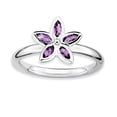 thumbnail image 1 of Bague Fleur Améthyste en Argent Sterling Stackable Expressions Taille 9, 1 of 3