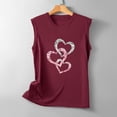 thumbnail image 4 of Sakmal Ladies Tops Plus Size Red Sleeveless Crew Neck Love Heart Tank Tops Ladies Shirts $5, 4 of 5