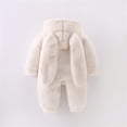 thumbnail image 2 of CAIVO Winter Warm Teddy Baby Bodysuit With Hood Long Ears Bunny Jumpsuit Onesie Girls Boys Romper Cozy Long Sleeve One-Pieces, 2 of 3