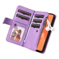 thumbnail image 4 of Multifunctional Case for Samsung A32 4G,[RFID Blocking] 9 Credit Cards Holder with Wrist Strap, Premium PU Leather Zipper Wallet Purse Magnetic Flip Phone Cover for Samsung Galaxy A32 4G, Purple, 4 of 12