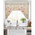 thumbnail image 2 of Botanical Flower Swag Valance for Windows 56'' x 36'', Retro Colored Spring Floral Herb Light Filtering Kitchen Curtains Valances for Bathroom/Living Room/Bedroom/Café, Rod Pocket Curtain Panel, 2 of 6