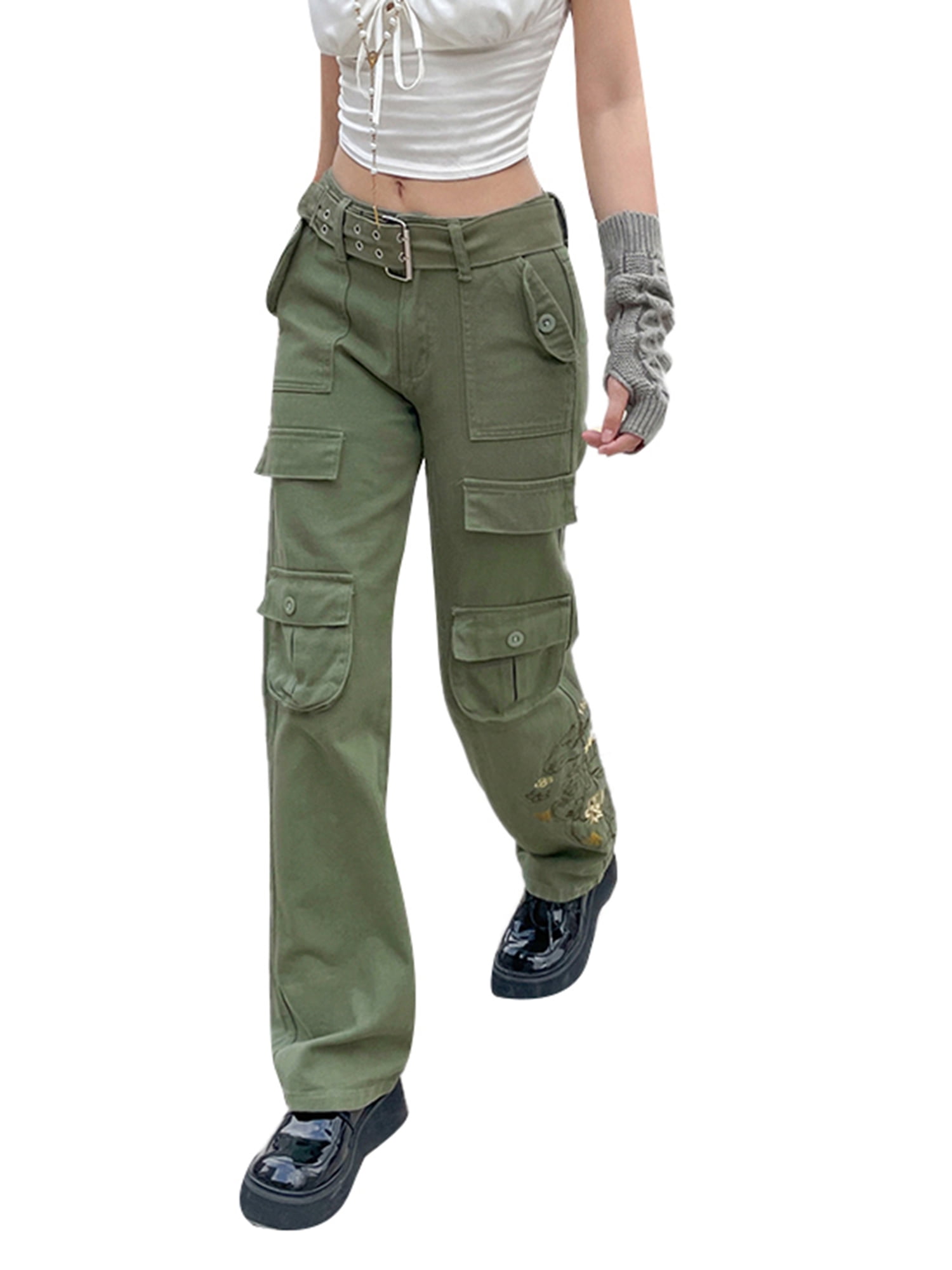 Womens Clothing Trousers Fay Synthetic Logo-embroidered Cargo Trousers in Green Slacks and Chinos Cargo trousers 