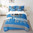 thumbnail image 2 of Homewish Boys Ball Lover 7-Piece Twin Bedding Sets,Rugby Football Sport Bedding Comforter Set,Blue Gray White Sheet Sets For Teens,Ultra Soft Home Decor Reversible, 2 of 8