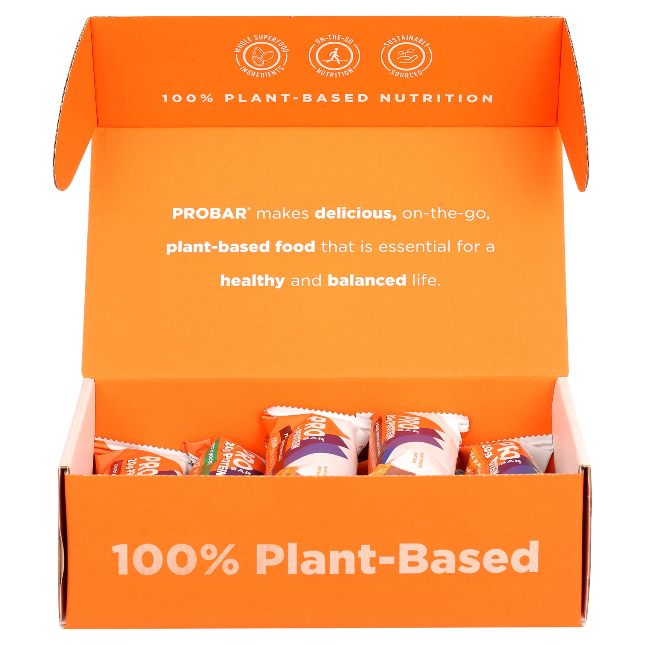 PROBAR Protein Bar, Variety Pack, Plant-Based Protein, 12 Count