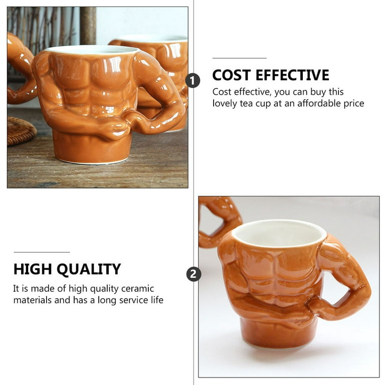 Coffee Mug Cup Mugs Porcelain Chocolate Ceramic Hot Novelty Muscle