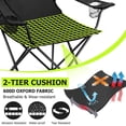 thumbnail image 3 of Portable Camping Chair, Outdoor Lawn Folding Chairs for Adults, Heavy Duty Large Foldable Chairs for Beach, Fishing, Tailgating and More Outdoor Sport, Carry Bag & Cup Holder, 3 of 5
