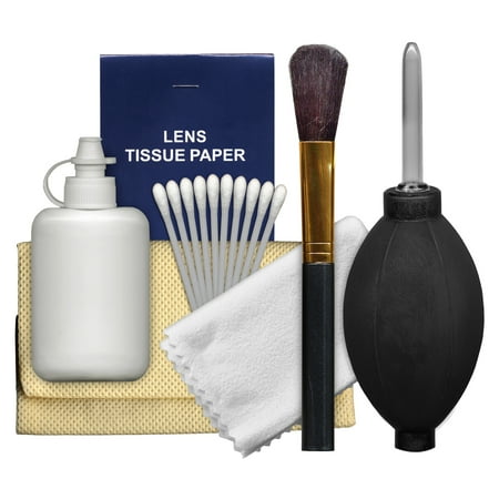 Precision Design 6-Piece Camera & Lens Cleaning Kit with Blower, Brush, Fluid, Cloth, Tissues & Tips