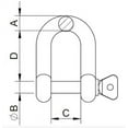 thumbnail image 2 of MarineNow 316 Marine Stainless Steel D-Shackle Choose Size and Quantity (12 mm (1/2"), 01-Pack), 2 of 2