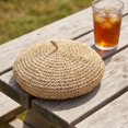 thumbnail image 6 of Byfri Crochet Straw Beret Hat French Artist Style Summer Hat for Women Daily Wear 54-58cm, 6 of 7