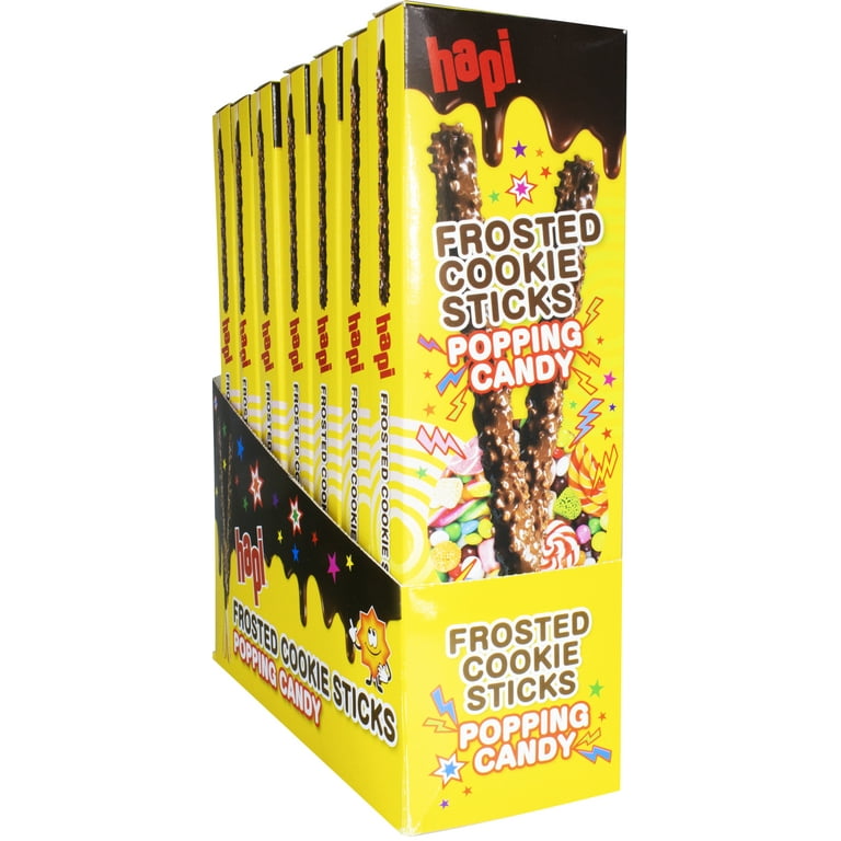 2 pack) Hapi Brand Chocolate Covered Popping Candy Cookie Stick