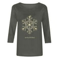 thumbnail image 4 of Womens Christmas Shirts 3/4 Sleeve Rhinestones Wine Glass Printed Xmas Holiday Tops Loose Casual Festive Tees (2XL, Gray #A), 4 of 6