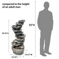 thumbnail image 4 of 10-Tier Cascading Rock Water Fountain Outdoor Garden Waterfall Fountains Patio Backyard Deck Porch Pond Art Decor for Outside 39.76" H Outdoor Feature with LED Lights, 4 of 6