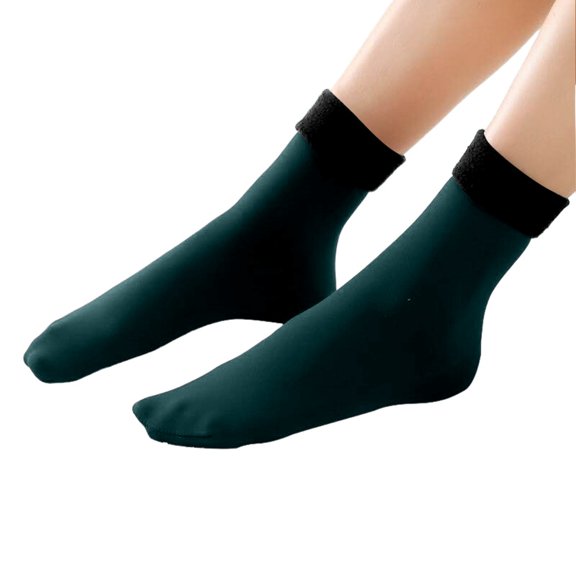 Daznico Women Lined Thermal Mid Calf Crew Socks Soft Cozy Non Warm Stretch Windproof for Winter Indoor Floor Daily Casual Home Wear