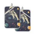 thumbnail image 7 of Yayeee Pot Holders Kitchen Heat Resistant with Pocket 7"x9.8" Cotton Oven Cooking Hot Pads, Astronaut Space, 7 of 7