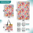 thumbnail image 2 of Extra Large Picnic Beach Blanket Waterproof Sand Proof Portable Outdoor Mat Colorful Plants and Squares 60x80, 2 of 9