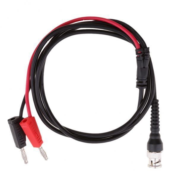2x BNC Q9 de Cables de Prueba Electrónica Conector Tipo Banana de 4 Mm con Orejetas de con Clip de DYNWAVEMX BNC a cable banana doble de 4 mm