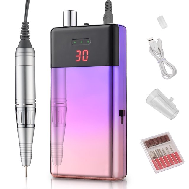 Byootique Kit de Perceuse à Ongles Électrique Portable Rechargeable pour Ongles en Acrylique