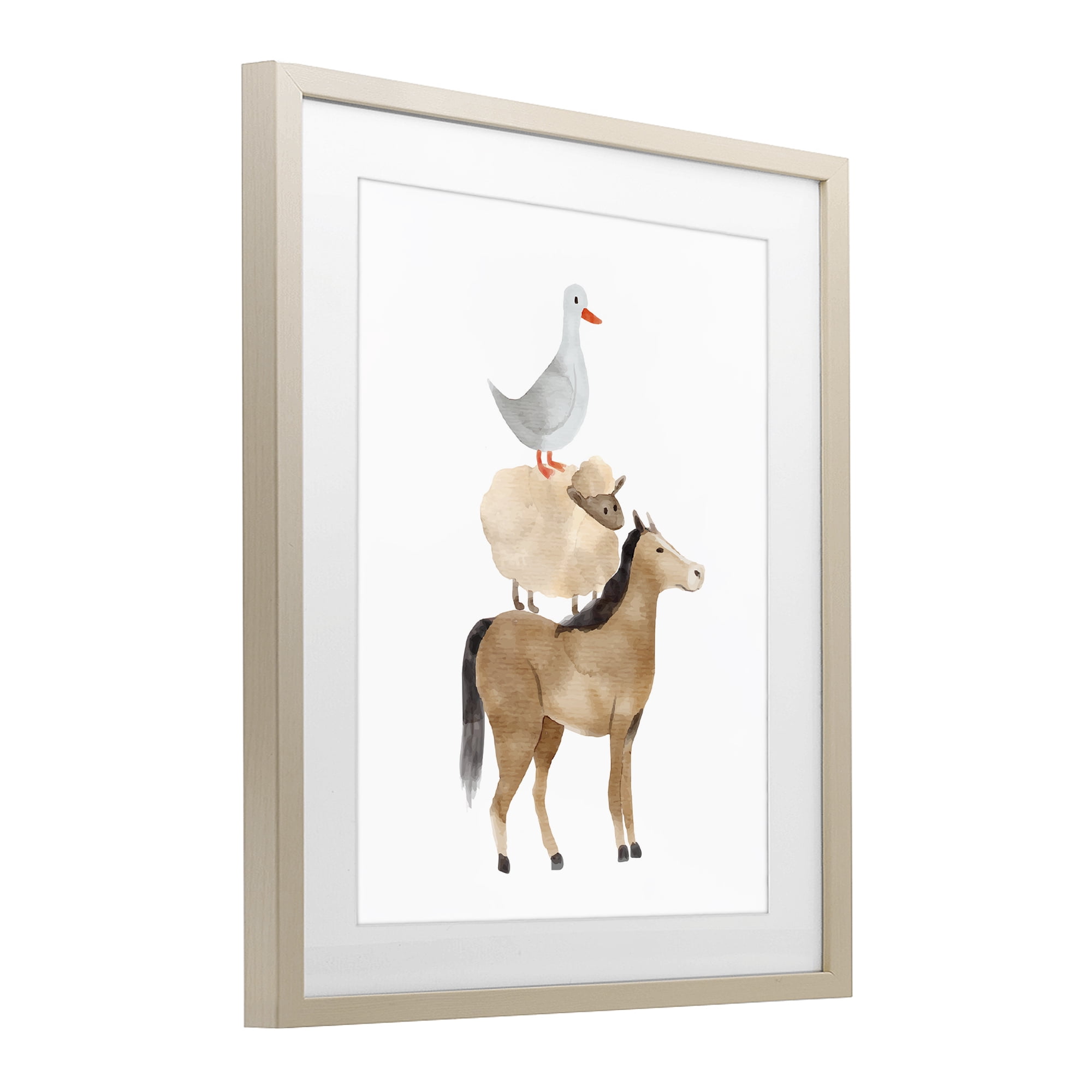 Stupell Industries Farm Life Stack Birch Framed Print Under Glass, design by Kim Allen