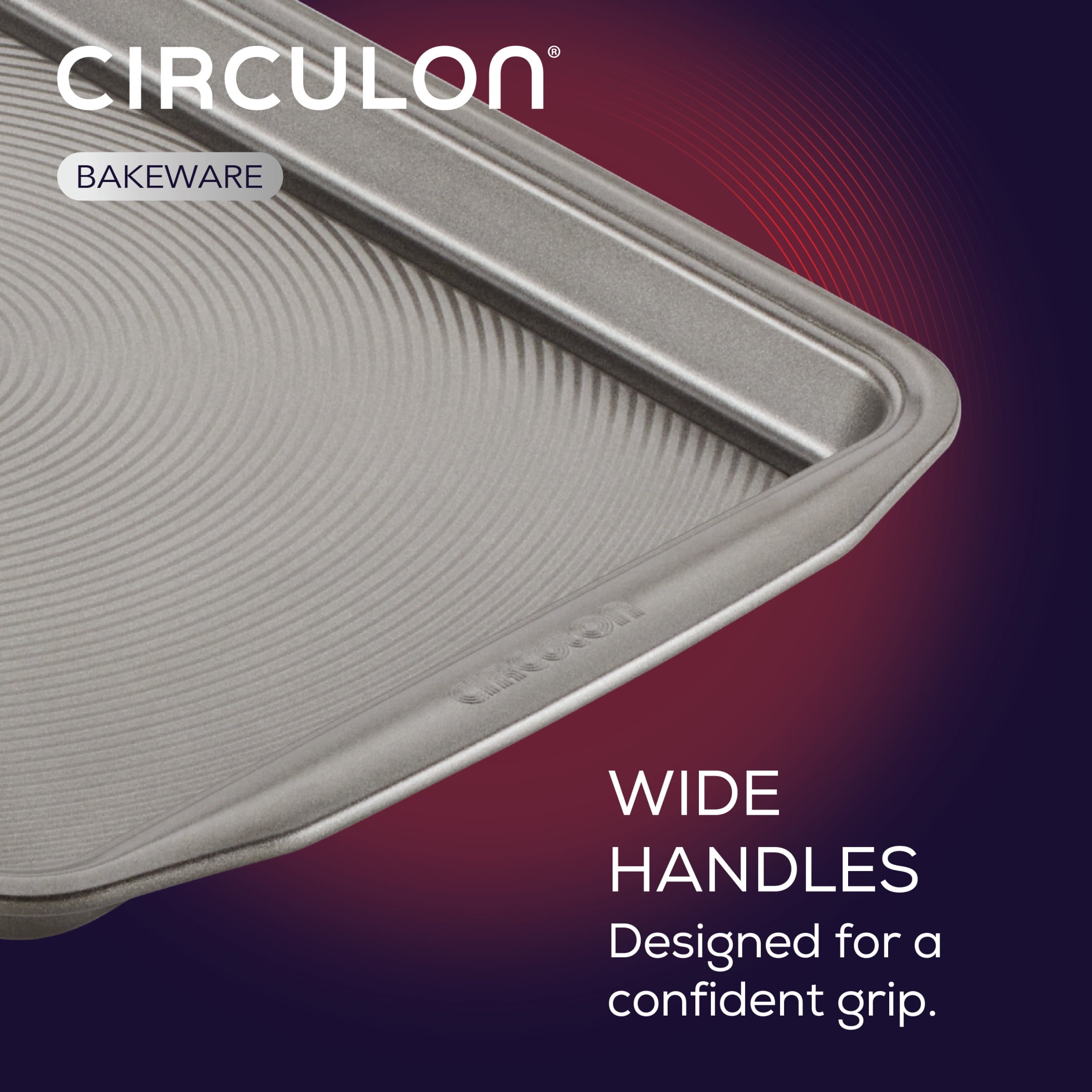 Circulon Bakeware Baking Sheet Pan and Cooling Rack Set, 3-Piece, Silver
