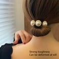 thumbnail image 4 of Cabello Bollo de Curler de Cola de Caballo, 5 piezas Brillantes de flor de perla fabricante artificial de Pelo, 4 of 7
