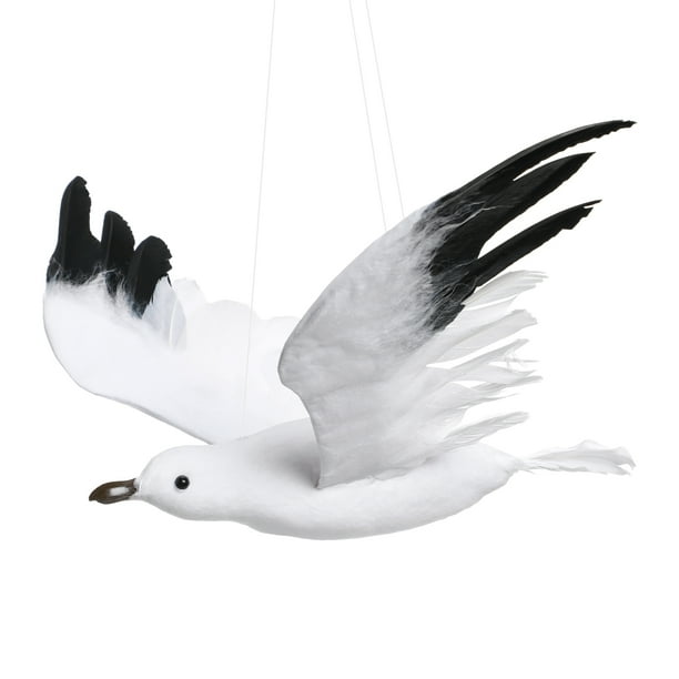 BRIGHTFUFU 1 pieza creativa colgante en forma de gaviota emulacional modelo de decoración de gaviota artificial Volant diseño de gaviota adorno colgante para fiesta de boda - tamaño M