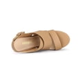 thumbnail image 4 of BLISSFUL STEP Women's Sandals Platform Heels Ankle Strap Wedges Sandals Brown 5.5, 4 of 8