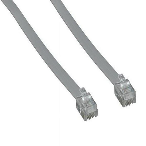 Sanoxy SNX-CBLR-PH101-3107 7 ft. RJ11 6P4C Straight Modular Cable - Silver - Pack of 2