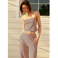 thumbnail image 4 of Juego de dos piezas Panadila para mujer, a rayas, verano, café, marrón, XS, 4 of 6