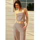 thumbnail image 4 of Juego de dos piezas Panadila para mujer, a rayas, verano, café, marrón, XS, 4 of 6