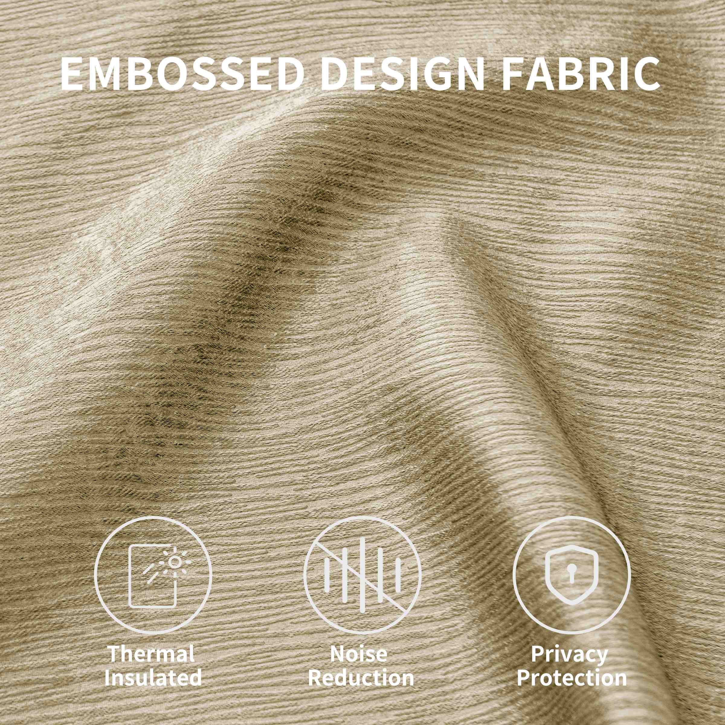 Subrtex Blackout Curtains 2 Panels Room Darkening Grommet Curtain Drapes, Beige, 53"x84"