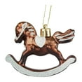 thumbnail image 7 of HomeDM 6Pcs Christmas Rocking Horse Plastic Ornaments Hanging Pendant for Christmas Tree Decorations Keepsake Gifts for Women Men Holiday Party Decor Coffee 3.15"x2.36", 7 of 7