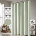 thumbnail image 6 of Extra Long Fabric Shower Curtain, 108 Inch Long Linen Textured Heavy Duty Cloth Shower Curtain Set with 12 Metal Hooks, Waterproof Decor Machine Washable for Bathroom Hotel, 72x108, Sage Green, 6 of 14
