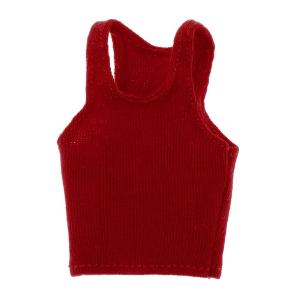 Figura de acción masculina a escala 1/12, chaleco, disfraz de tela de moda, muñeco de juguete Color rojo oscuro