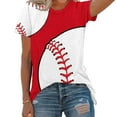 thumbnail image 2 of Hvobtty T-Shirt Décontracté à Col Rond pour Femmes à Manches Courtes, T-Shirt Décontracté à Col Rond Imprimé de Baseball pour Femmes à Manches Courtes, 2 of 4