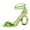 Green, variant on XYD Women Graceful Crystal Ankle Straps Open Peep Toe Sandals Back Zipper Chic Round Circle High Heel Party Shoes Size 7 Red