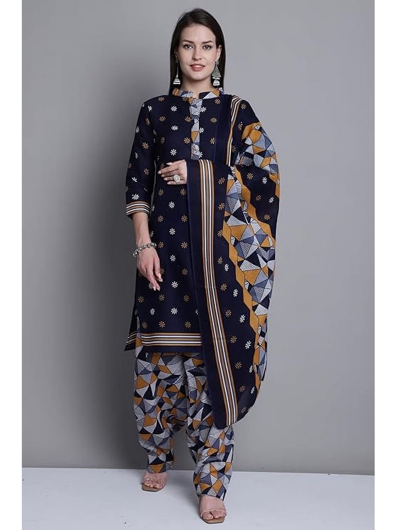 Ready to Wear Indian Style Cotton Salwar Kameez Punjabi Designer Dress -  Walmart.com