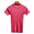 thumbnail image 3 of Suéter de mujer, camiseta sin mangas, camiseta de punto, camisetas cortas de manga corta, jersey de invierno ajustado con corpiño para mujer Yuarrent FS6608-04, 3 of 5