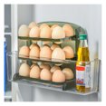 thumbnail image 2 of Foldable Egg Storage Container Simple 3 Layers Egg Protection Plastic Egg Tray Container Organizer for Home Kitchen Transparent Green, 2 of 9
