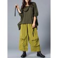 thumbnail image 4 of Pantalones de pierna ancha con bolsillos para mujer, ropa de abrigo informal, Color sólido, moda urbana, diseño de Europa y América, primavera y otoño, 2024, 4 of 5