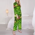 thumbnail image 2 of KLL Cactus And Succulents Print Women's Long Sleeve Pajamas with Pants Sleepwear Loungewear 2 Set-XX-Large, 2 of 8