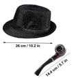 thumbnail image 5 of 1920 Conjunto de accesorios para disfraz de Gatsby para hombre con sombrero de gánster, barba, tirantes elásticos, lazo para el cuello, reloj de bolsillo, 5 of 5