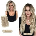 thumbnail image 6 of Zenghuiiii Clip In Synthetic Hair Extensions Long Wavy 4PCS Thick Hairpieces Dark Ash Blonde Dark Hair Wig, 6 of 6