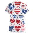 thumbnail image 5 of Women V Neck Short Sleeve Printed Scrub Top with Star Pattern and Two Front Pockets for Work Uniforms White XL, 5 of 5