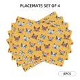 thumbnail image 2 of Placemats Set Of 4 / 6, Abstract Cute Cartoon Cat Face_A Placemats For Dining Table Indoor/Outdoors Heat Resistant Washable Placemats 18" X 12", 2 of 8