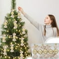 thumbnail image 1 of xihome Juego de adornos navideños de plstico electrochapado, brillantes y de colores vivos, ideales para decorar fiestas navideñas en casa., 1 of 6